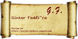 Ginter Fedóra névjegykártya